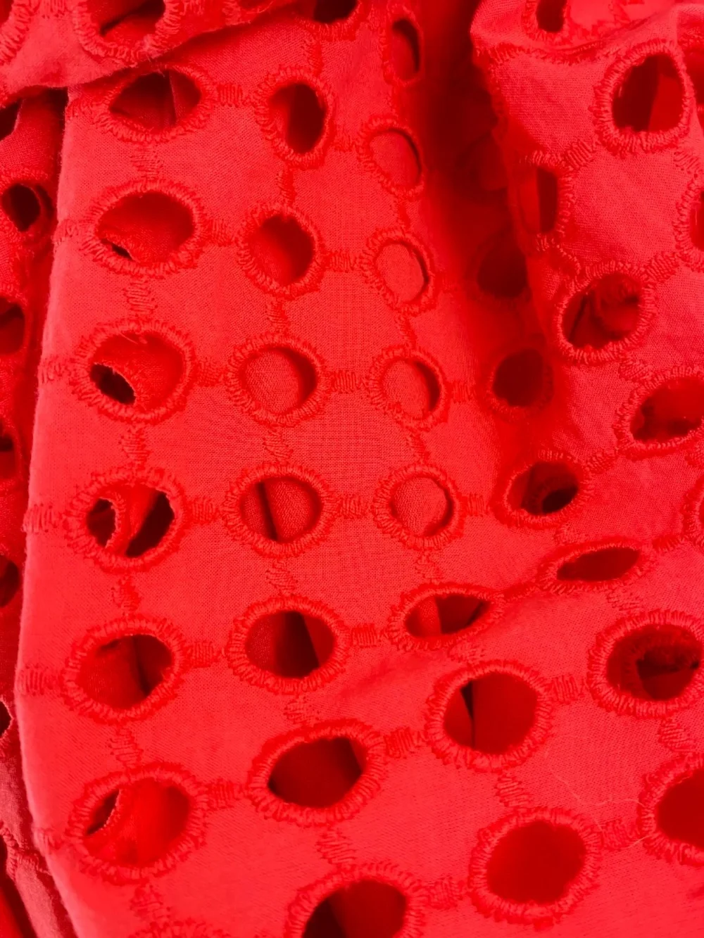 Jennifer & Grace Maxi Eyelet Cotton Skirt in Coral Red Size S